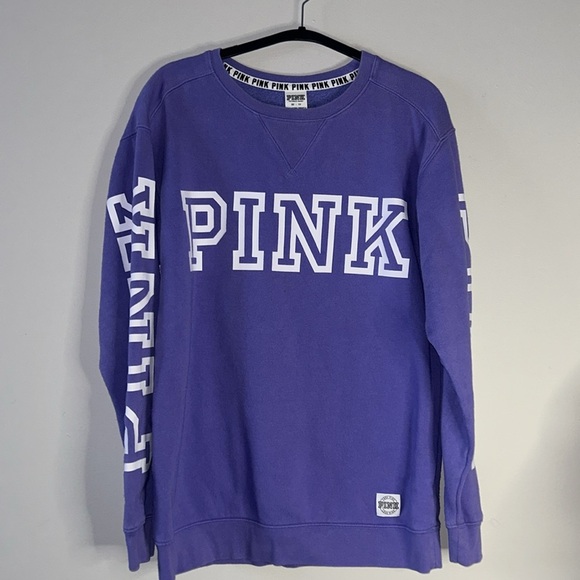 PINK Victoria's Secret Women's Purple Crew Neck Sweater - Picture 3 of 11